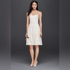 NWT DB Studio Plus Size Short Chiffon Wedding Dress